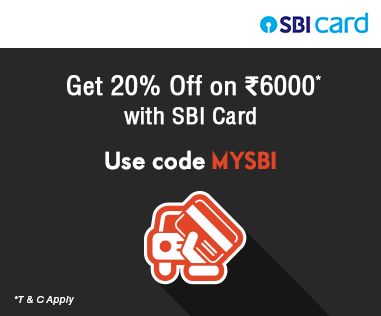 Get 20% Off on Rs.6000 with SBI Cards